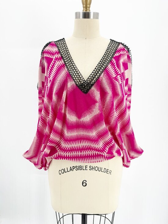 Jean Paul Gaultier Tops - Jean Paul Gaultier Soleil Croche Trim Vaca Top Beach Travel psychedelic